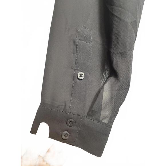 Torrid Blouse Women's Size 1 Black Long Sleeve Collar NWT - Picture 4 of 8